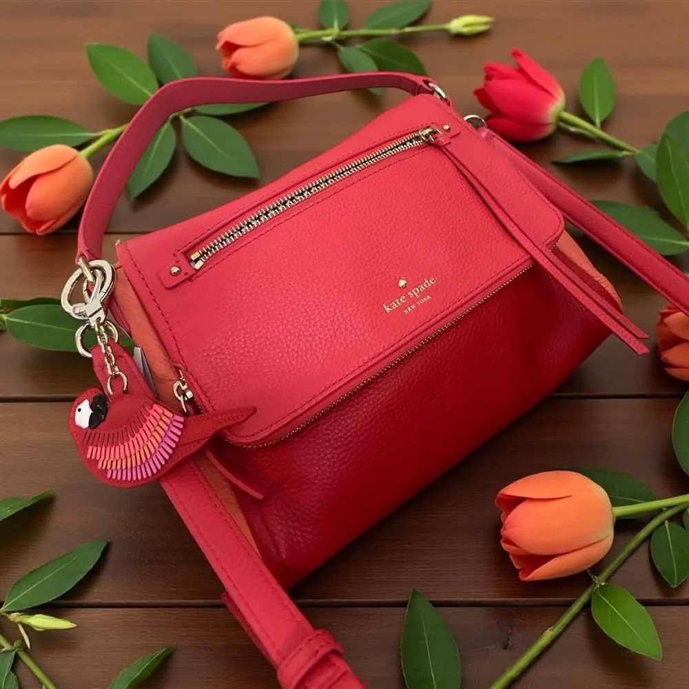 Kate‎ Spade Vibrant Leather Parrot Keychain or Bag Charm New